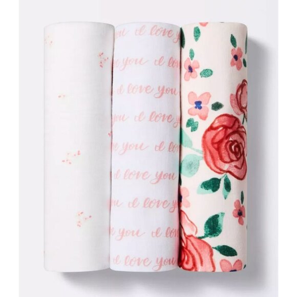 CLOUD ISLAND Muslin Pink Blankets 100% Cotton 3 blankets - Picture 1 of 5